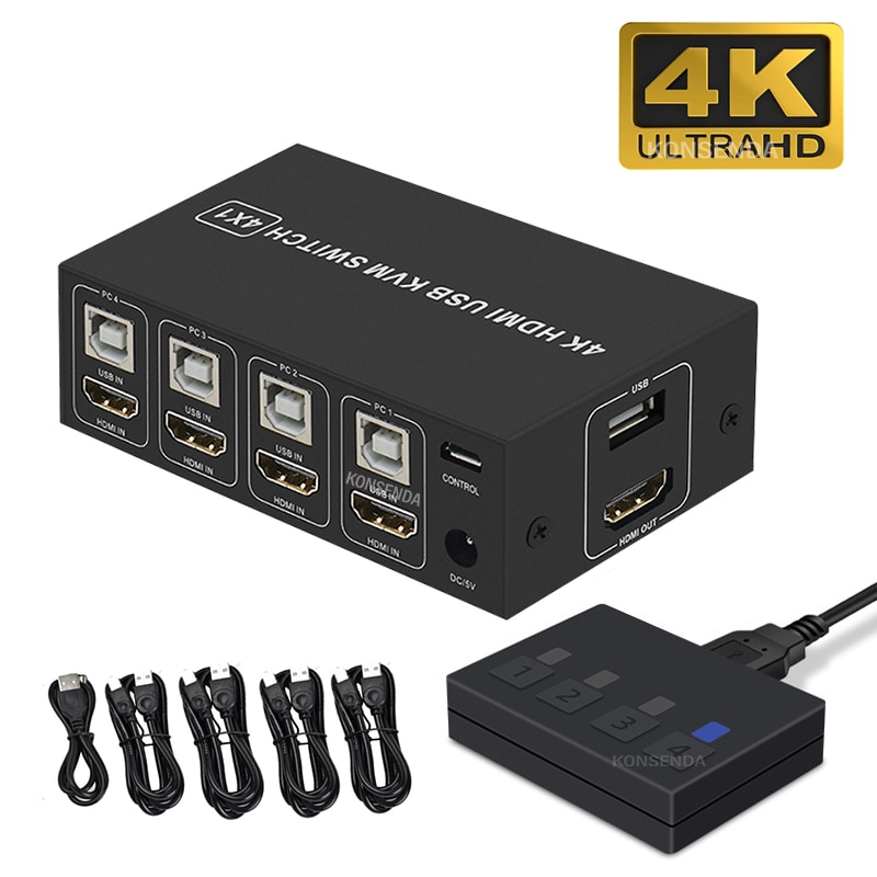 4K HDMI ȣȯ KVM ġ 4 Ʈ USB HDMI ȣȯ KVM ..